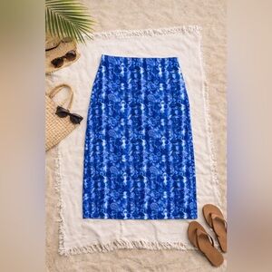 RipSkirt Hawaii Indigo Paisley Wrap Skirt XXL Adjustable Waist Pockets Travel